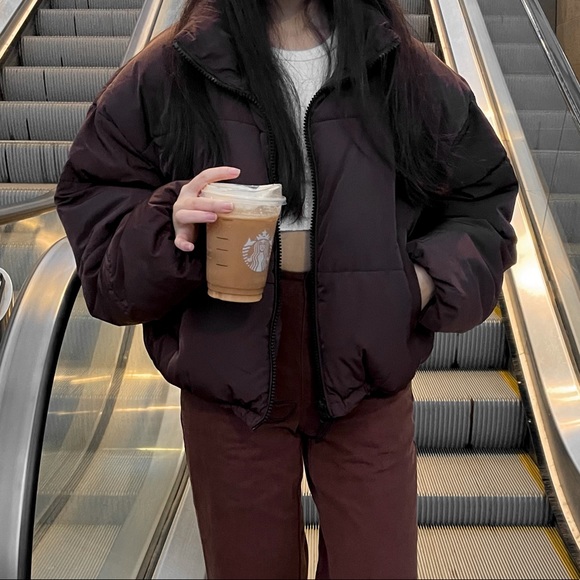 Brown Puffer Jacket - Picture 3 of 3